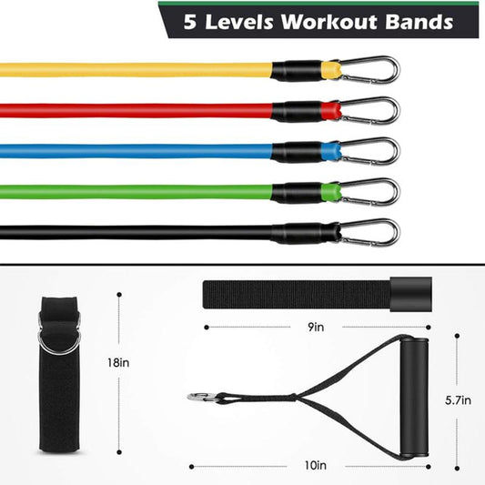 Exercise Bands,Resistance Bands with Handle,Work Out Bands with Handles,Home Gym Equipment Workout Bands for Full-Body Toning